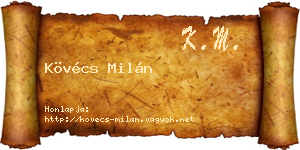 Kövécs Milán névjegykártya