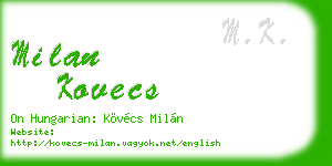 milan kovecs business card